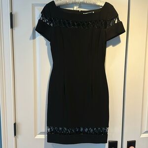 Little Black Dress with black beaded detail, Size 4
